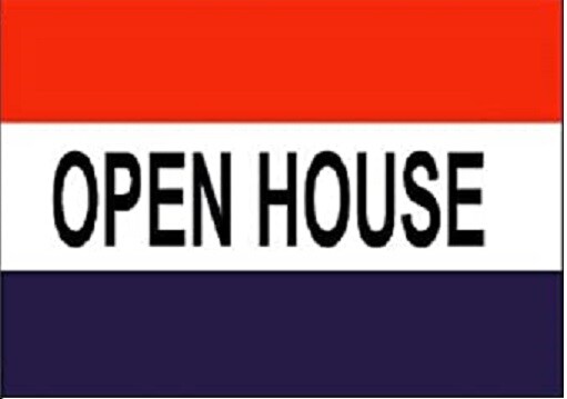 Open House High Quality Nylon Flag (3×5 ft, Red, White, and Blue