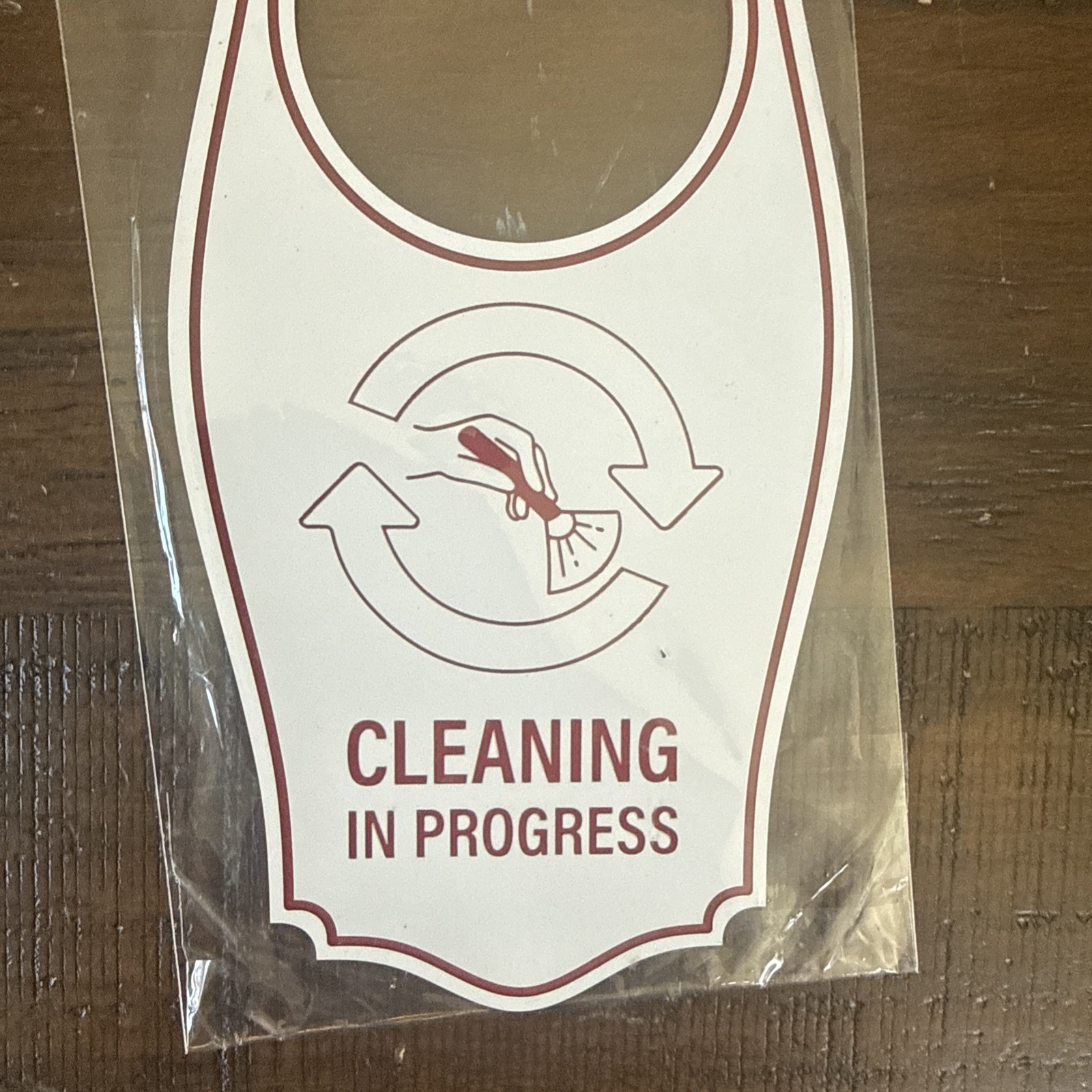 Signs ByLITA Cleaning in Progress Door Hanger – White Red, 4&Prime; x 8&Prime;