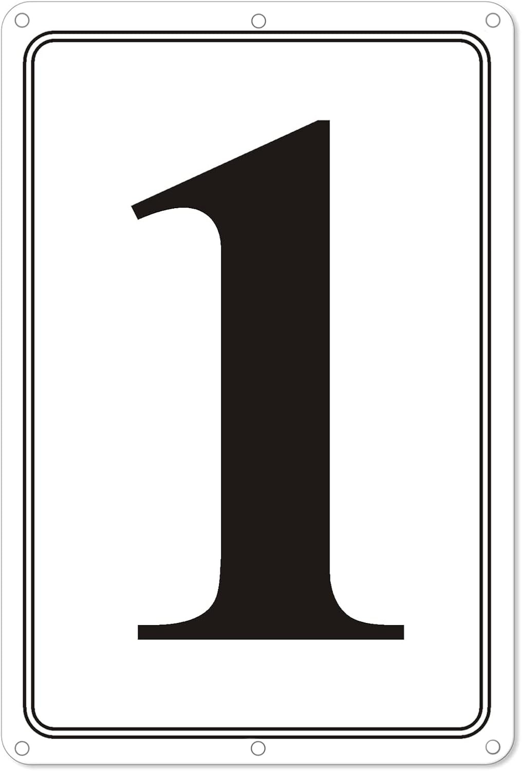 Premium Aluminum Number Signs 1, Metal 12&Prime; X 8&Prime; Numbered Signs Outdoor for Parki
