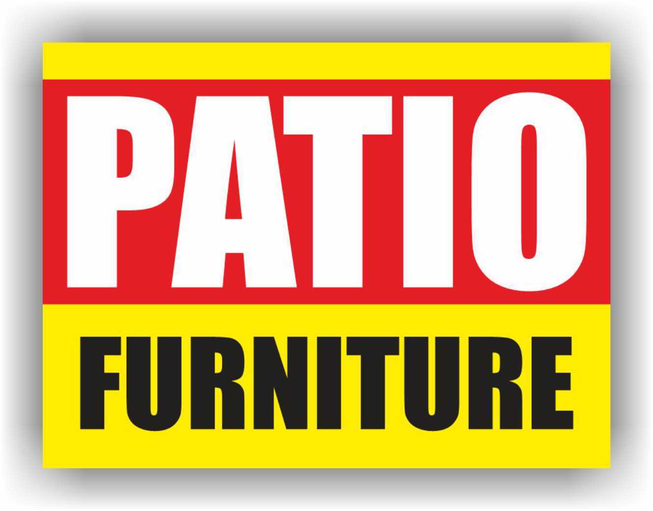 PATIO FURNITURE Yard Sign Corrugate Plastic with H-Stakes Sofa Mattress Bed Bath