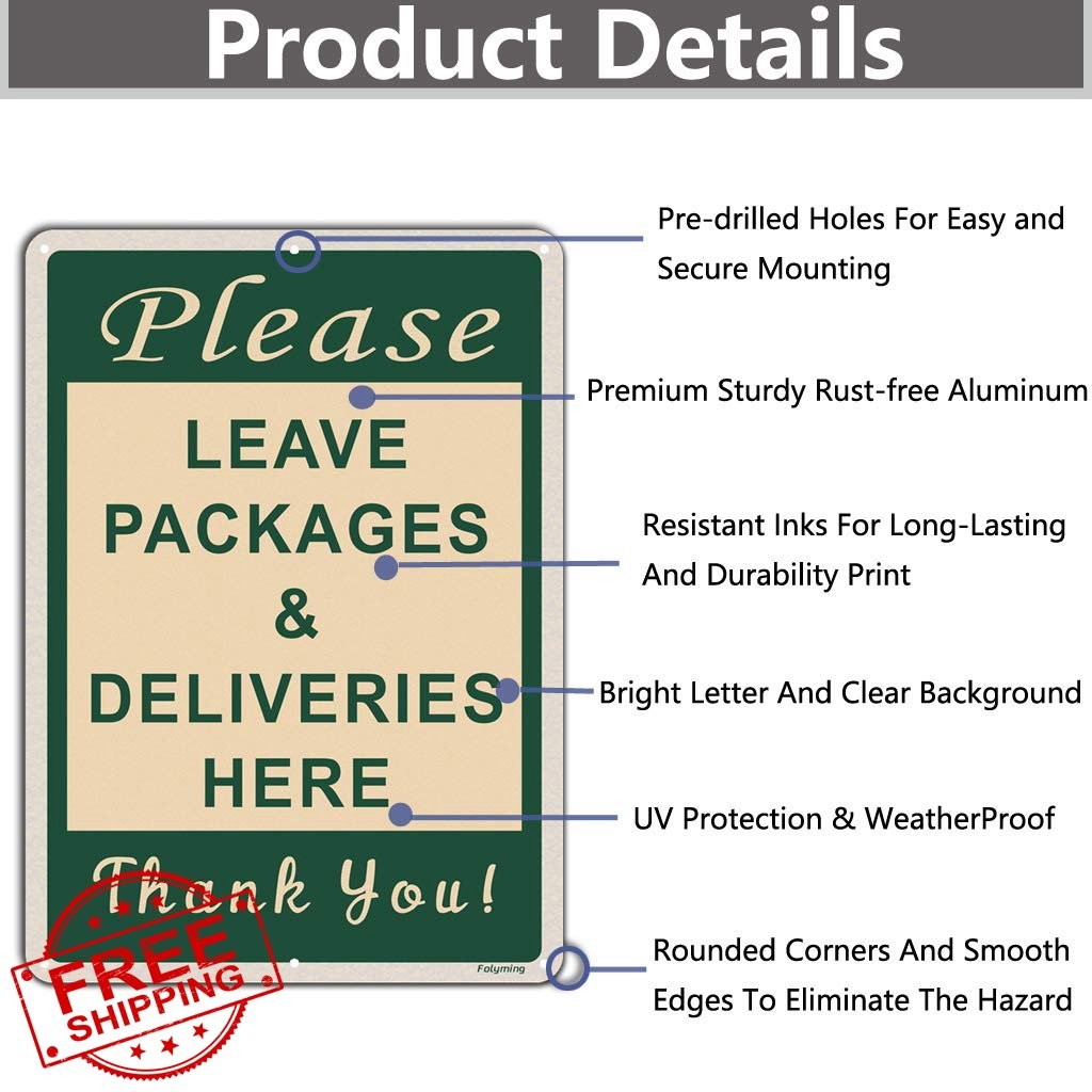 Folyming Package Delivery Sign Metal