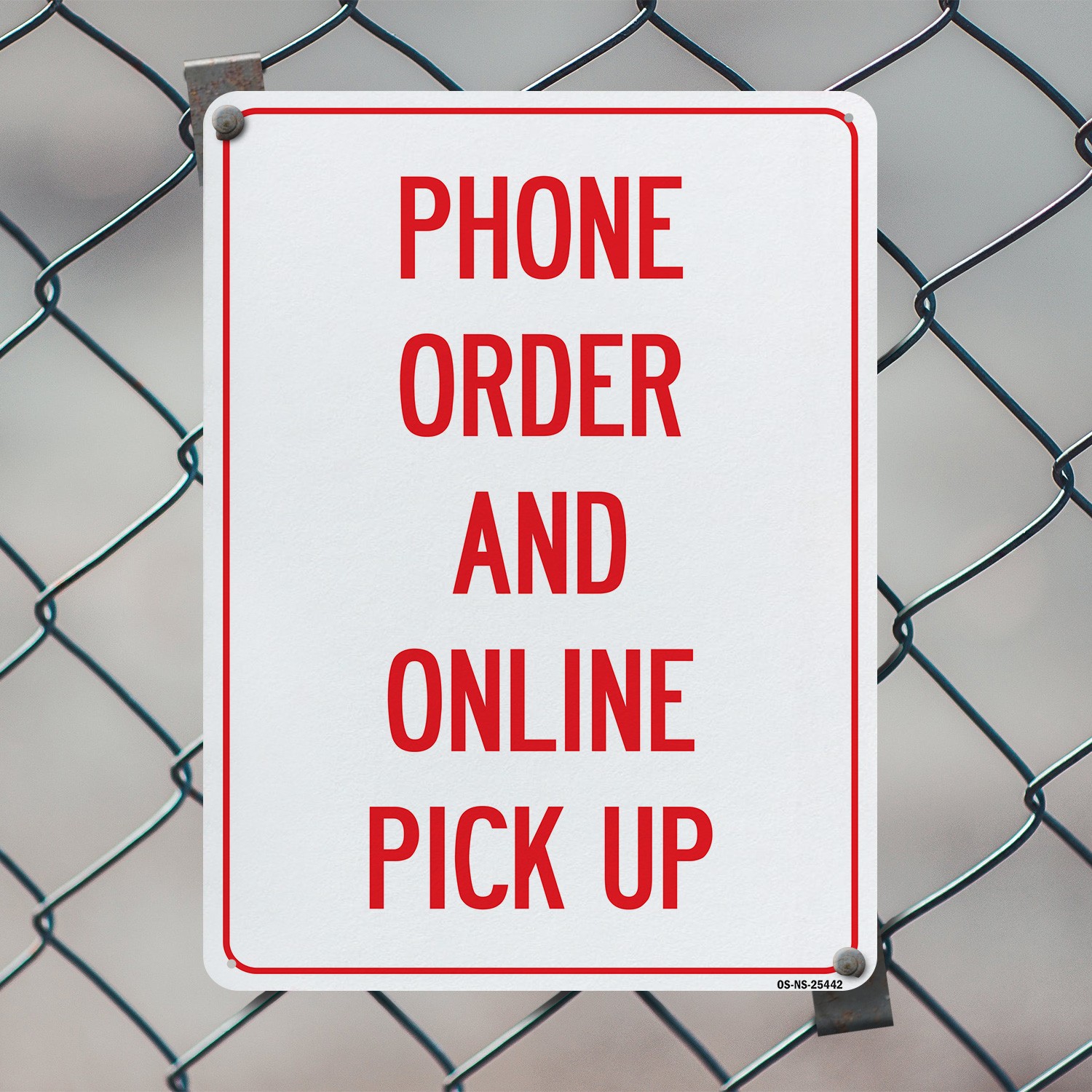 Phone Order And Online Pick Up Public Safety Sign Metal, Decal – 5 or 10 Pack