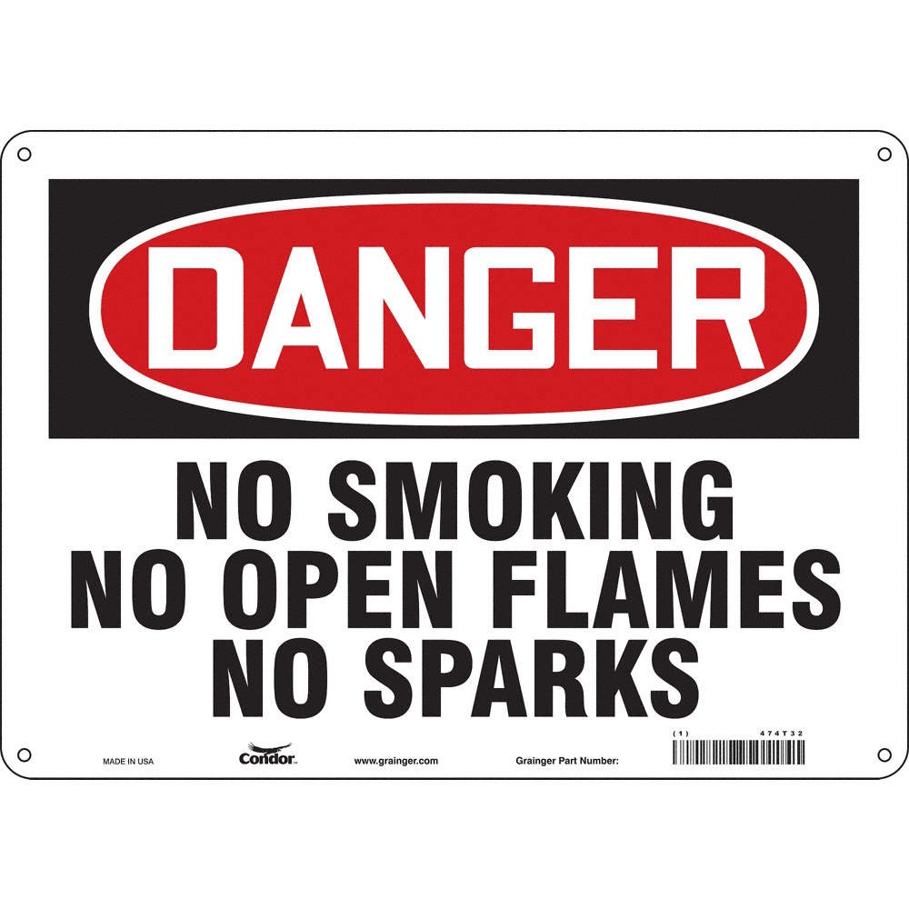 CONDOR 474T32 Safety Sign,10 inx14 in,Polyethylene 474T32
