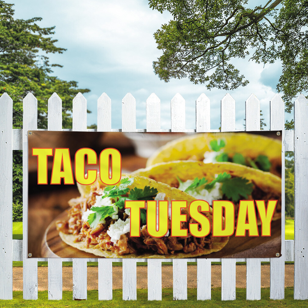 Vinyl Banner Multiple Sizes Taco Tuesday Outdoor Advertising Printing A Outdoor