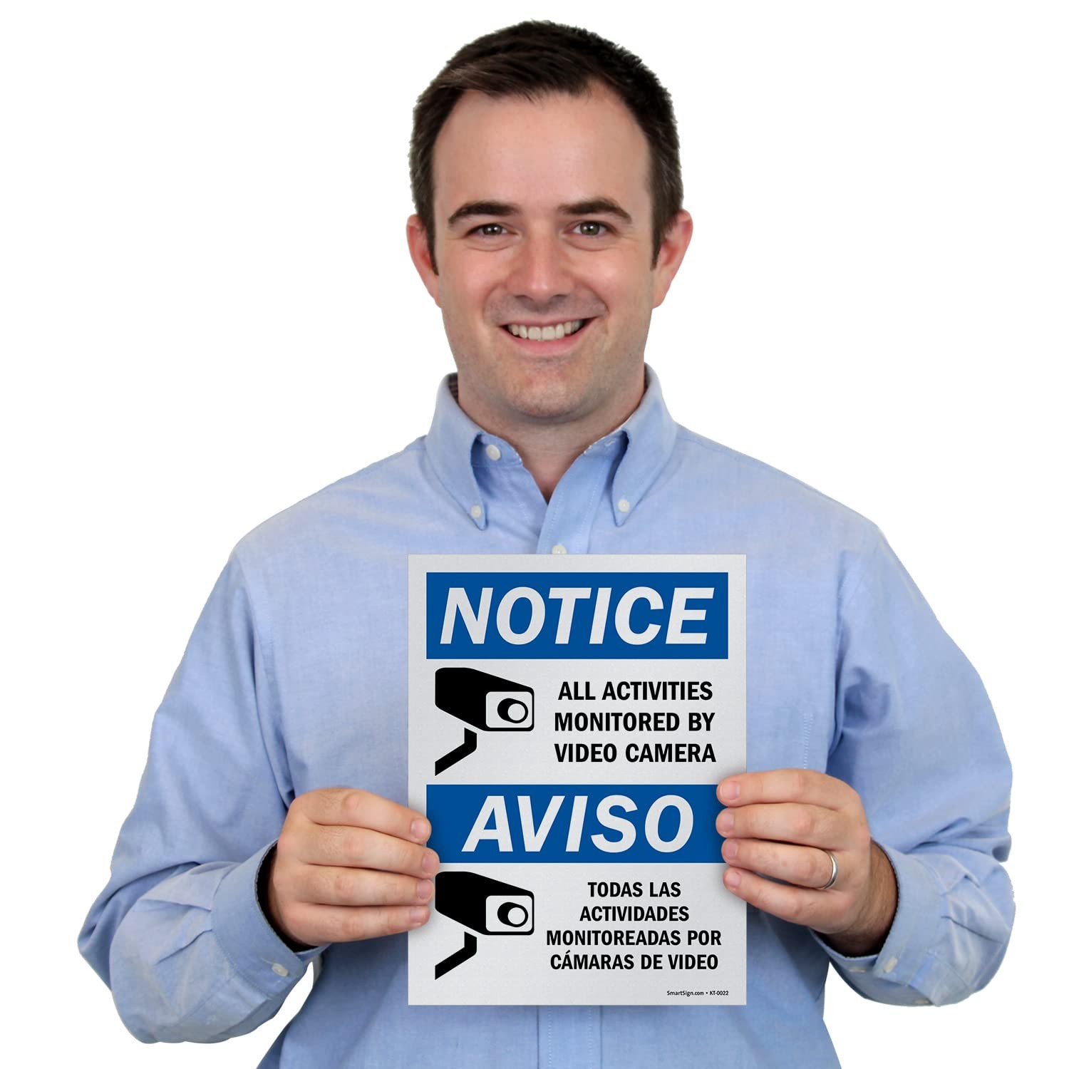 (Pack of 5) 12 x 9 inch “Notice – All Activities Monitored By Video Camera” B…