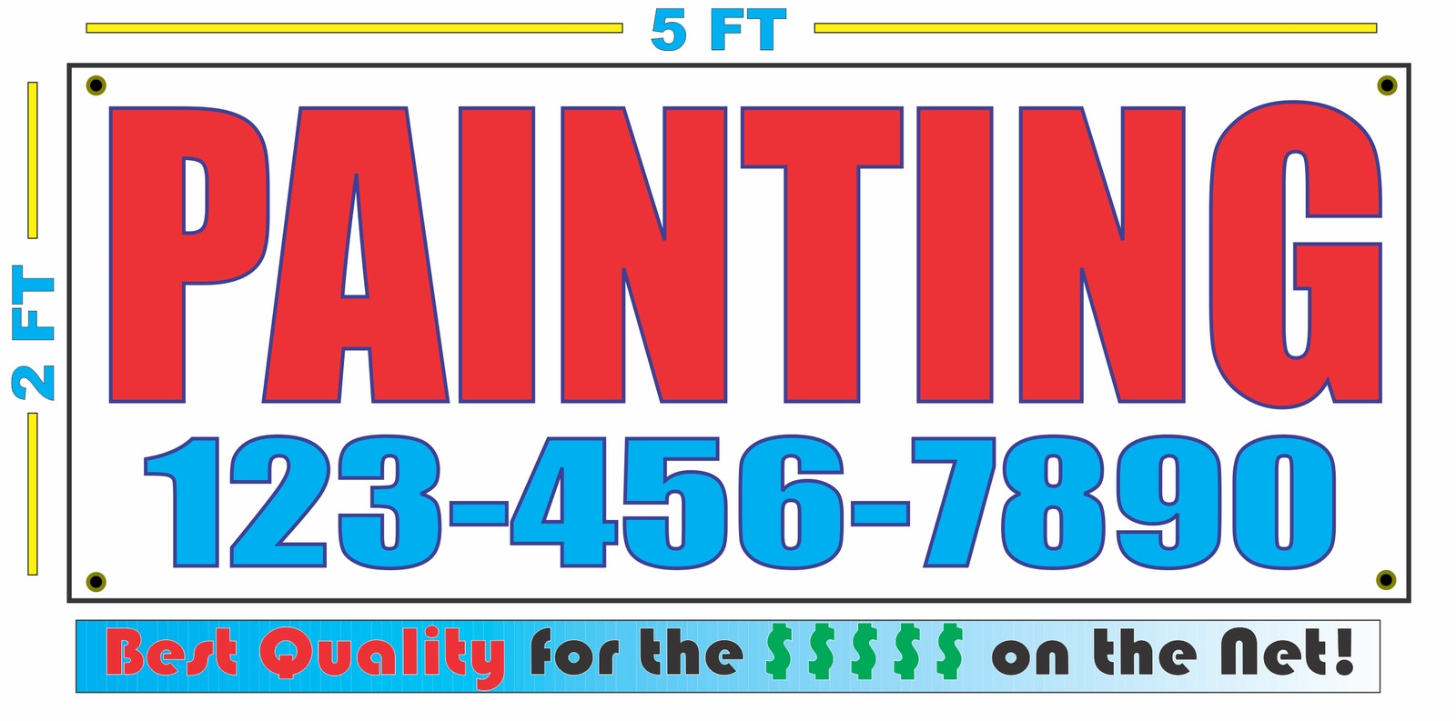 PAINTING w/ CUSTOM PHONE Banner Sign NEW Larger Size High Quality!