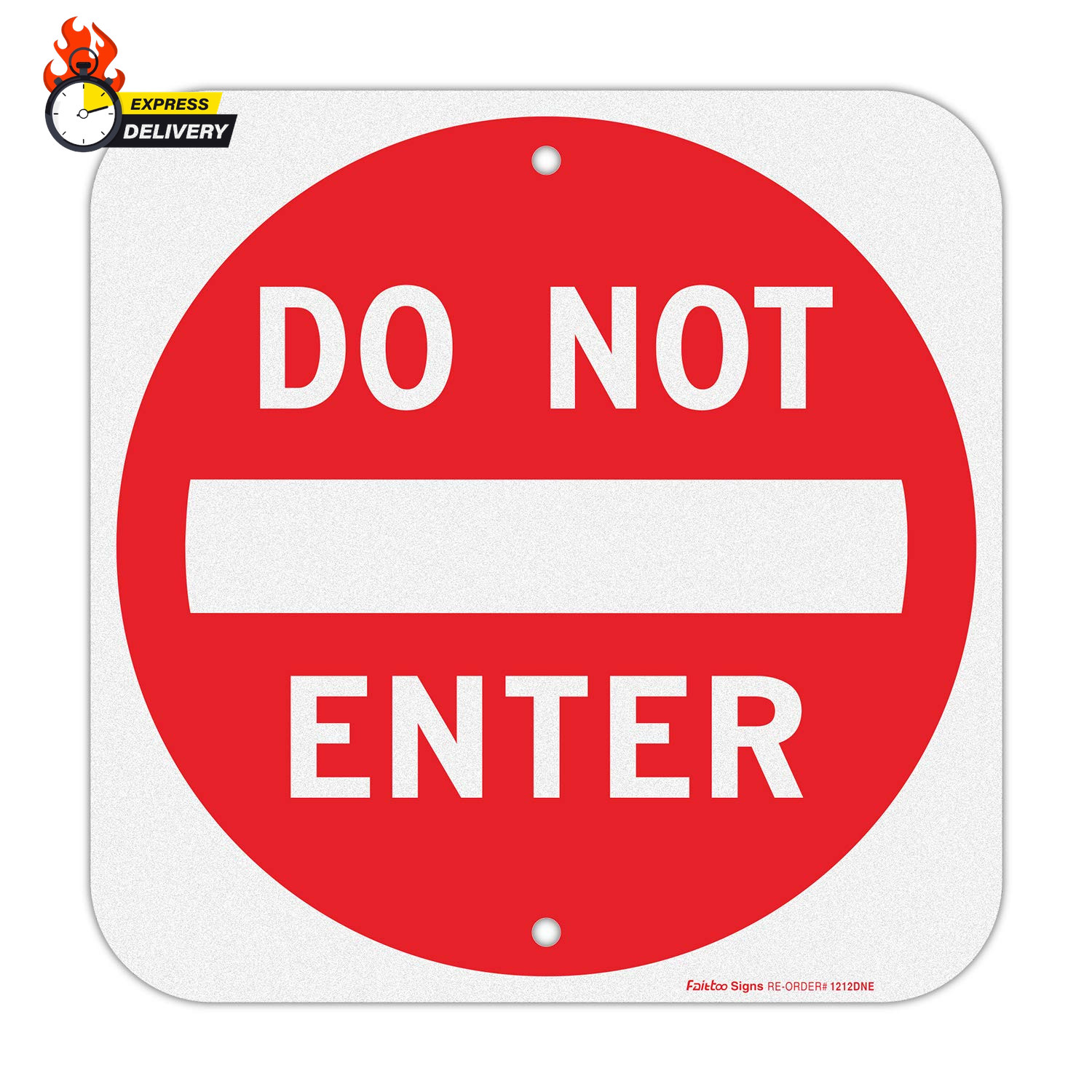 Do Not Enter Sign,12X12 Inch Square .040 Aluminum,Reflective Rust Free Metal Sig