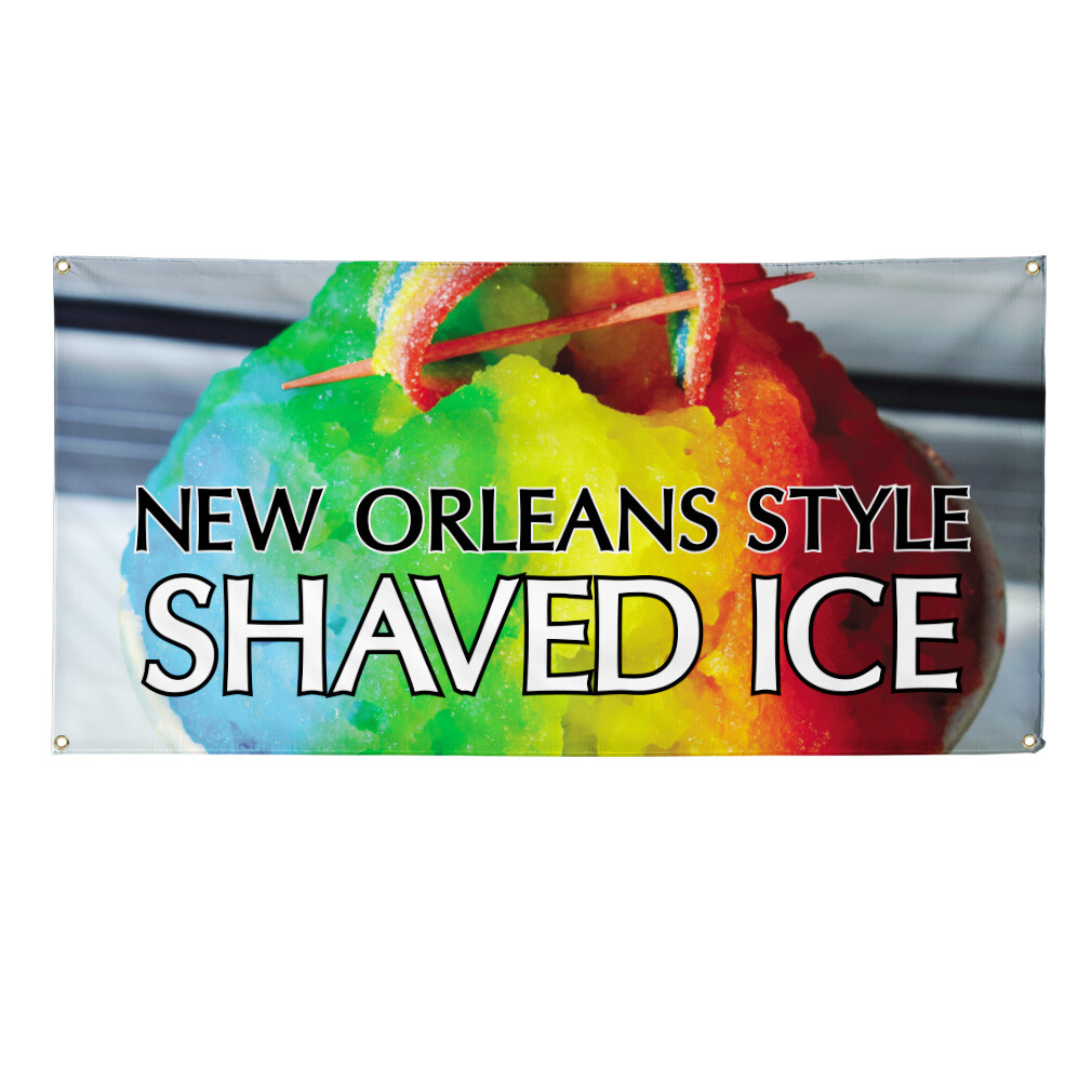 Vinyl Banner Multiple Sizes New Orleans Style Shaved Ice Restaurant & Food