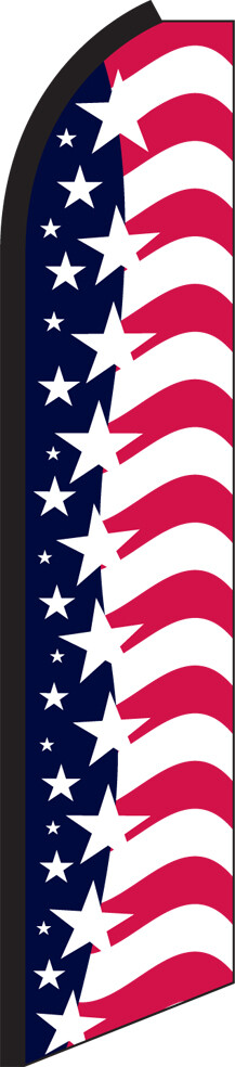 SWOOPER FEATHER FLUTTER FLAG AMERICAN STRIPES STARS SIGN ADVERTISING HALF SLEEVE