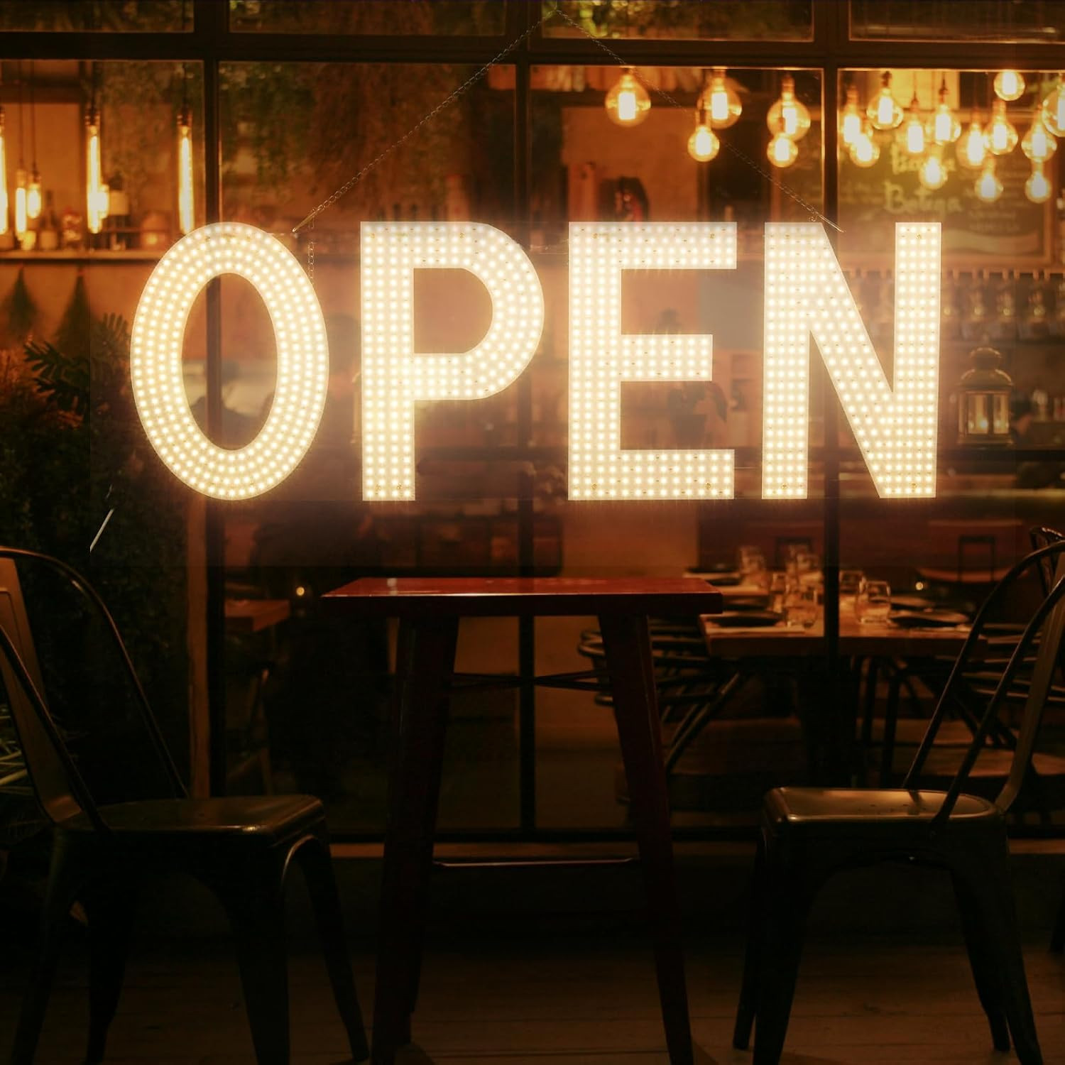 LED Open Sign for Business, 40&Prime;X14&Prime; Dimmable Brightness Large Electric Light up