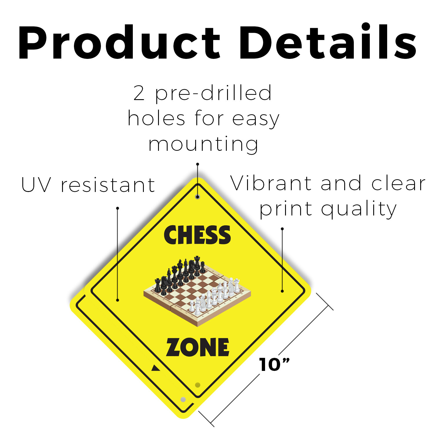 Chess Plastic Street Sign Crossing Xing Gift Novelty Funny