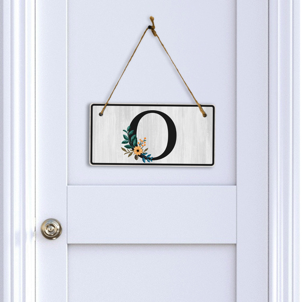 O Flower Decor 5×10 Hanging Wall or Door Sign | Alphabet Letter Room Decoration
