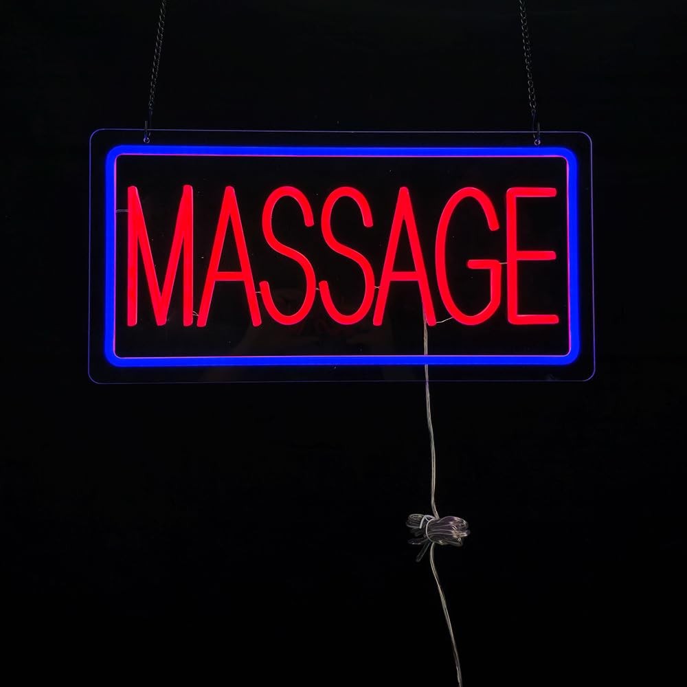 LED Massage Open Sign for Spa & Salon – Neon Wall Decor 19� x 9.5�