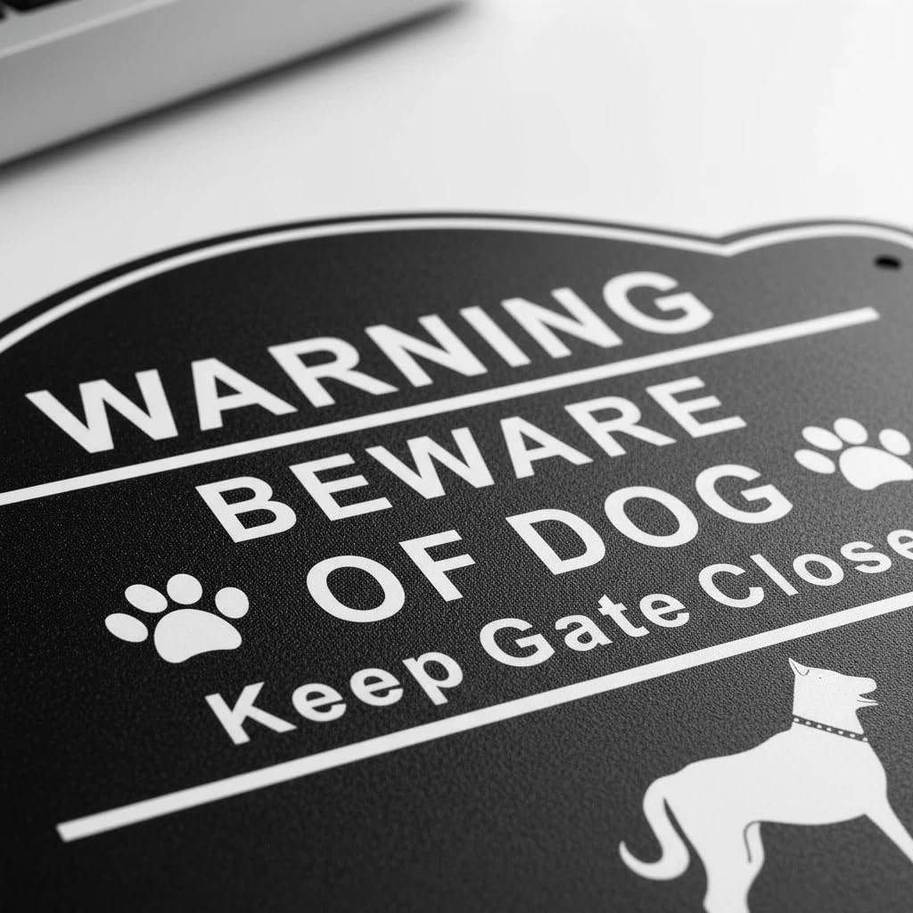 2 Pack Beware of Dog Signs For Fence 10 x 8 Inch Rust Free Aluminum Metal Yard