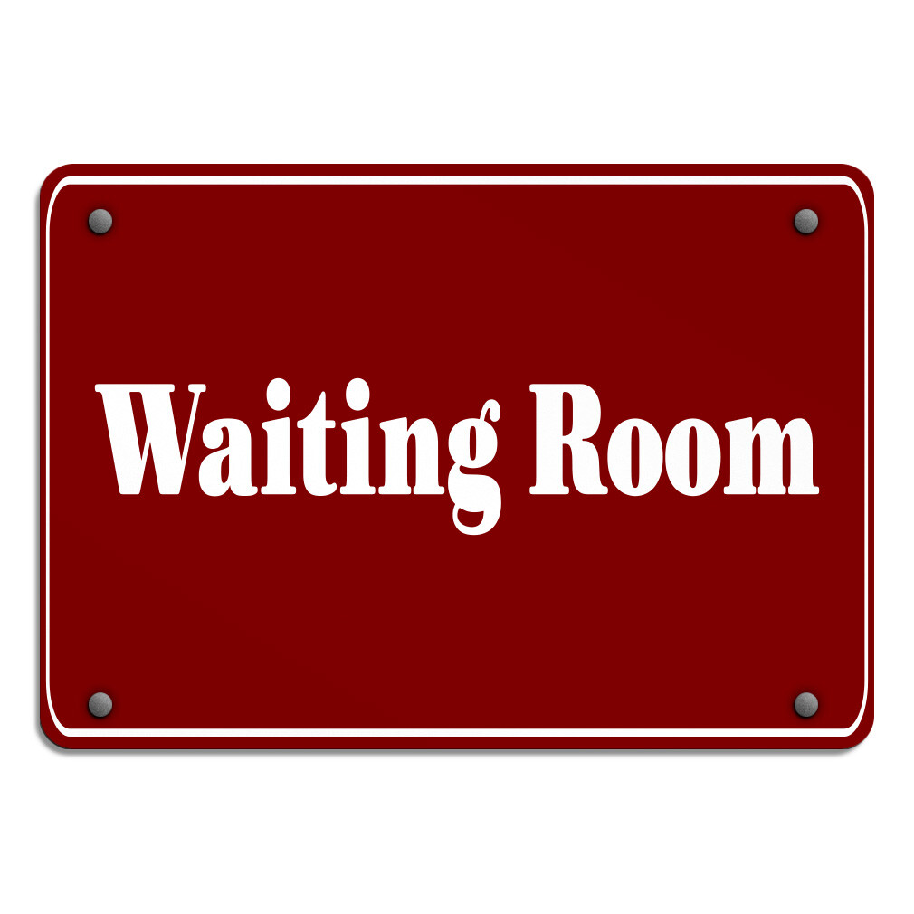 Aluminum Horizontal Metal Sign Waiting Room B Business Feature Department
