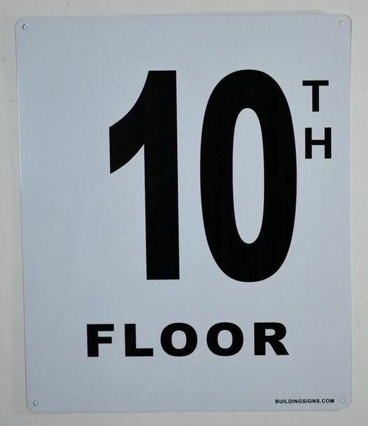 10th Floor Sign (White, Rust Free , 10X12)-Grand Canyon Line–REF24-1027