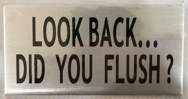 Toilet Sign Set- (Brushed Aluminum, 2 Signs !!)-REF24-1027