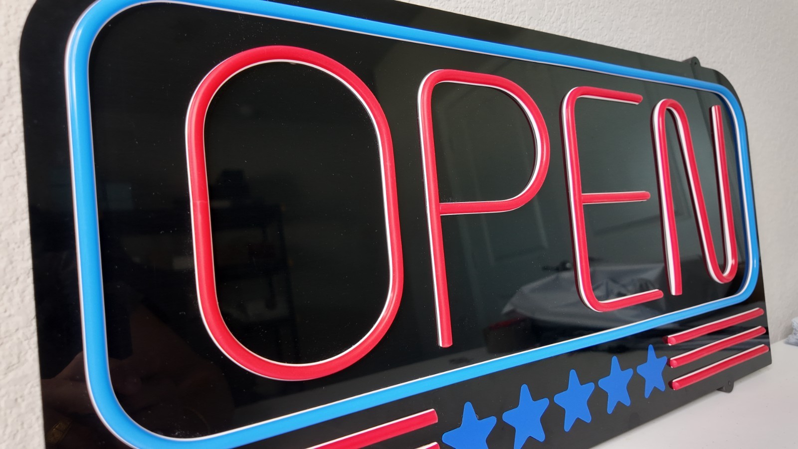 Large LED Neon Open Sign 24&Prime;x12&Prime; American Flag Bright for Restaurant Bar Store
