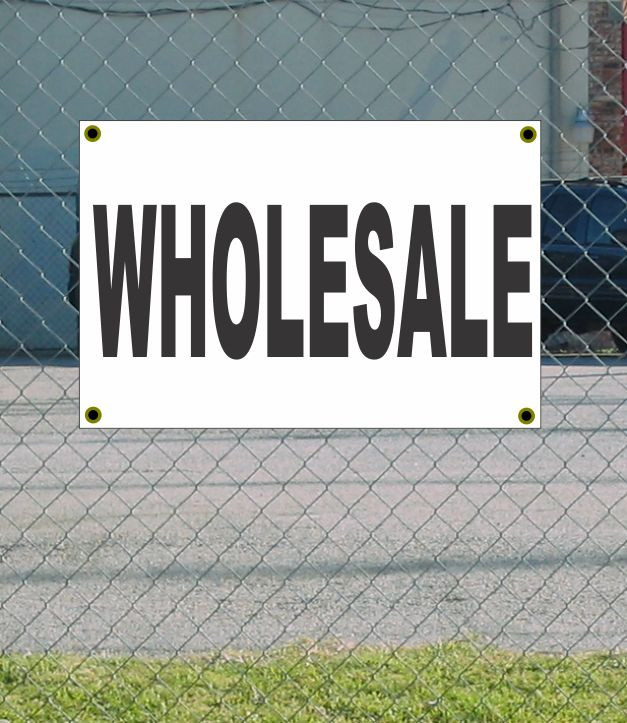 2×3 WHOLESALE Black & White Banner Sign NEW Discount Size & Price FREE SHIP