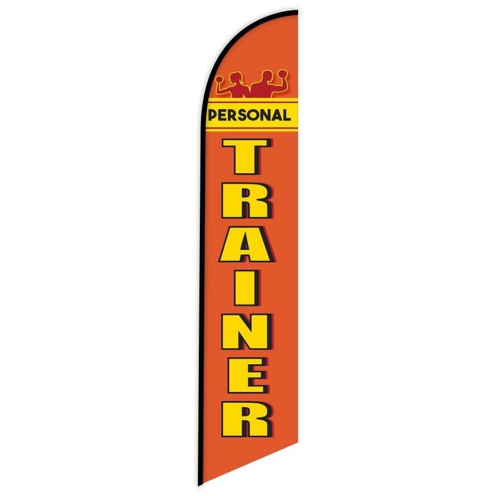 Personal Trainer Swooper Windless Feather Flag for Health and Gym Fitness…