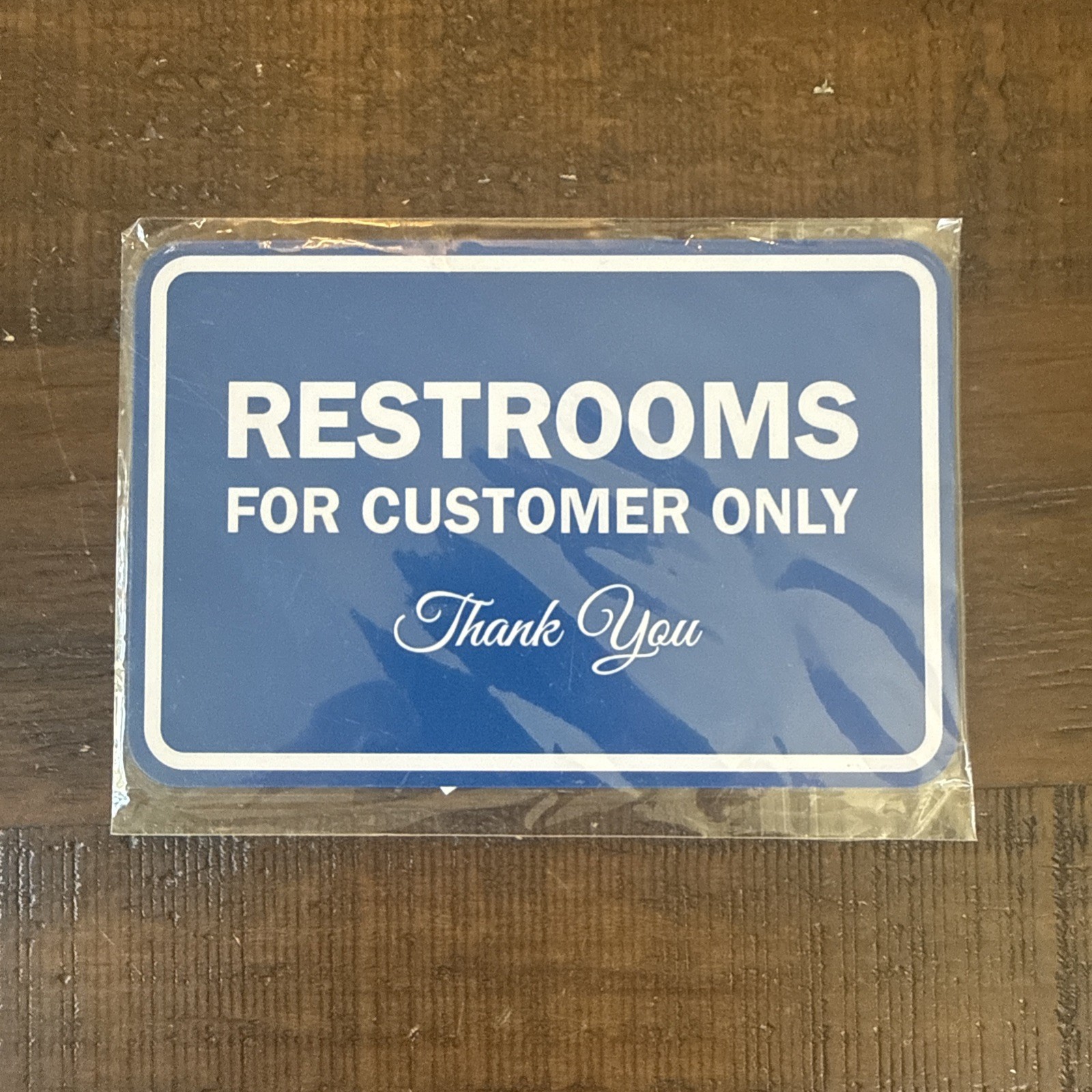 Signs ByLITA Classic Framed Restrooms for Customers Sign Blue 4&Prime; x 6&Prime; Small