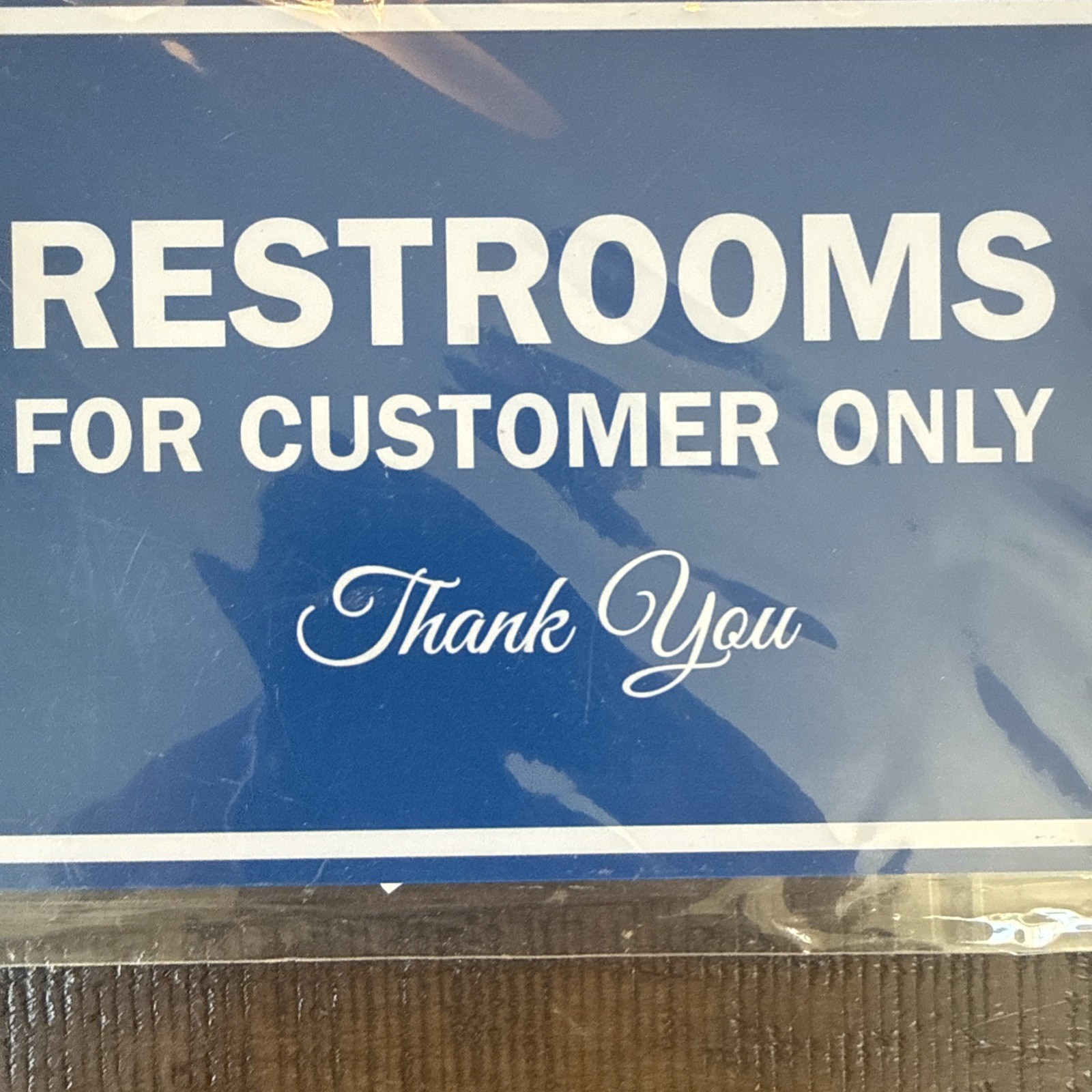 Signs ByLITA Classic Framed Restrooms for Customers Sign Blue 4&Prime; x 6&Prime; Small