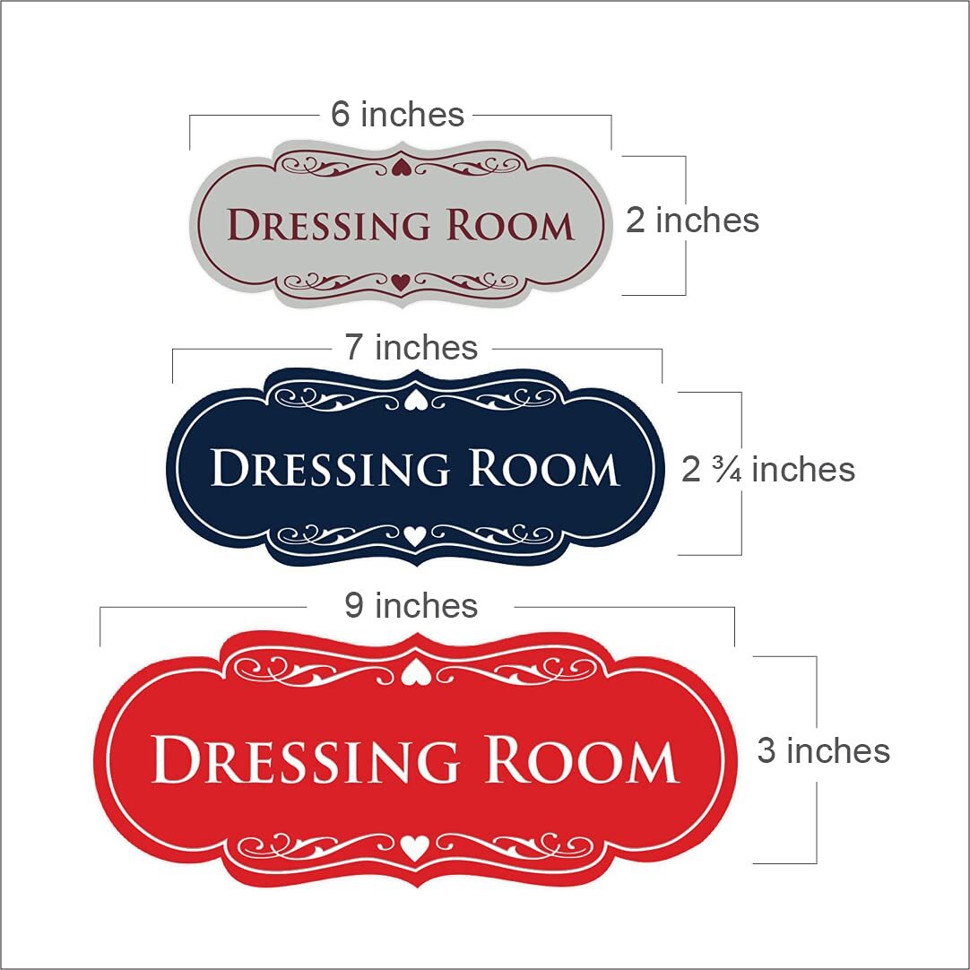 Dressing Room Sign Large Black/Gold Designer Decorative Door Sign 1 Pack