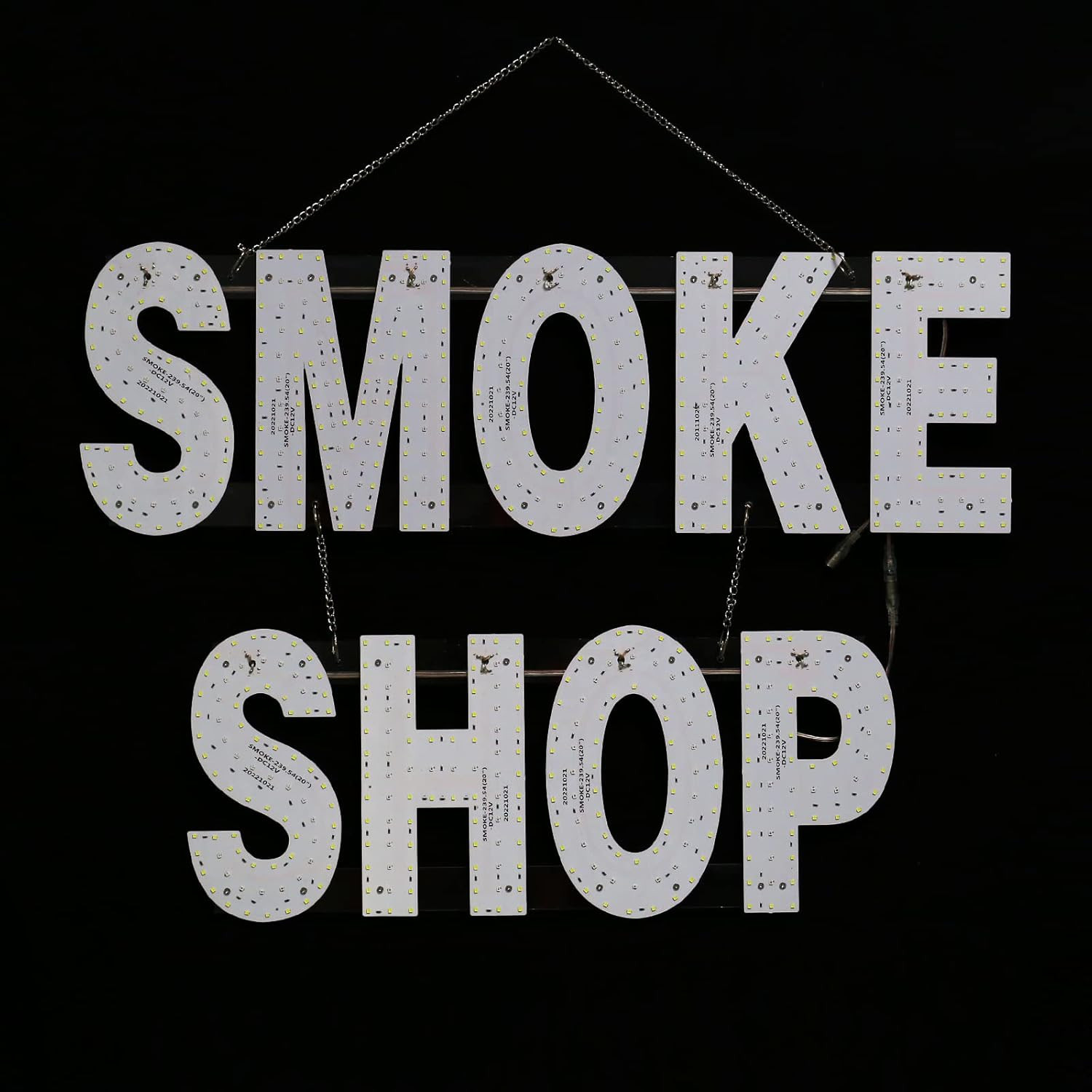 30×20 LED Smoke Shop Sign White Hanging Light Store Window Business Display