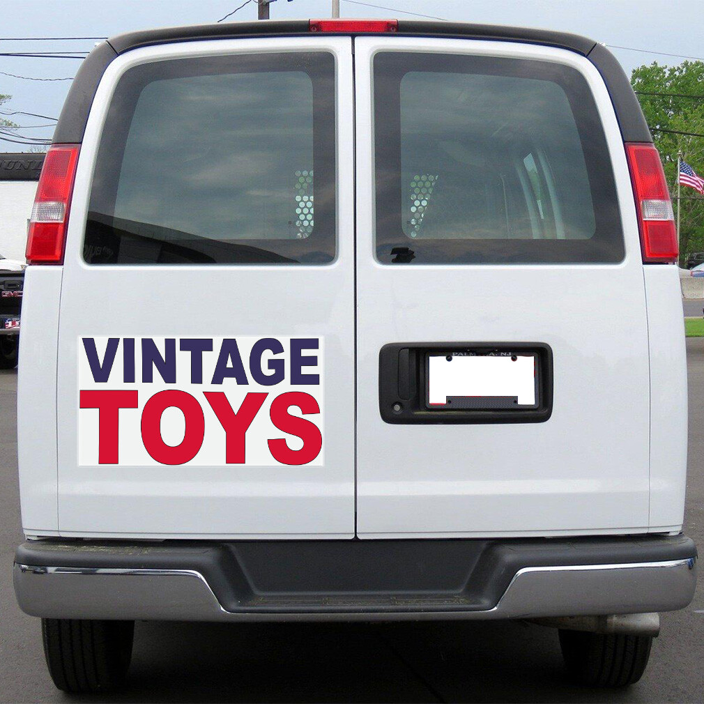Car Magnet Set of 2 Vintage Toys Blue Red Car Advertising Industrial Sign