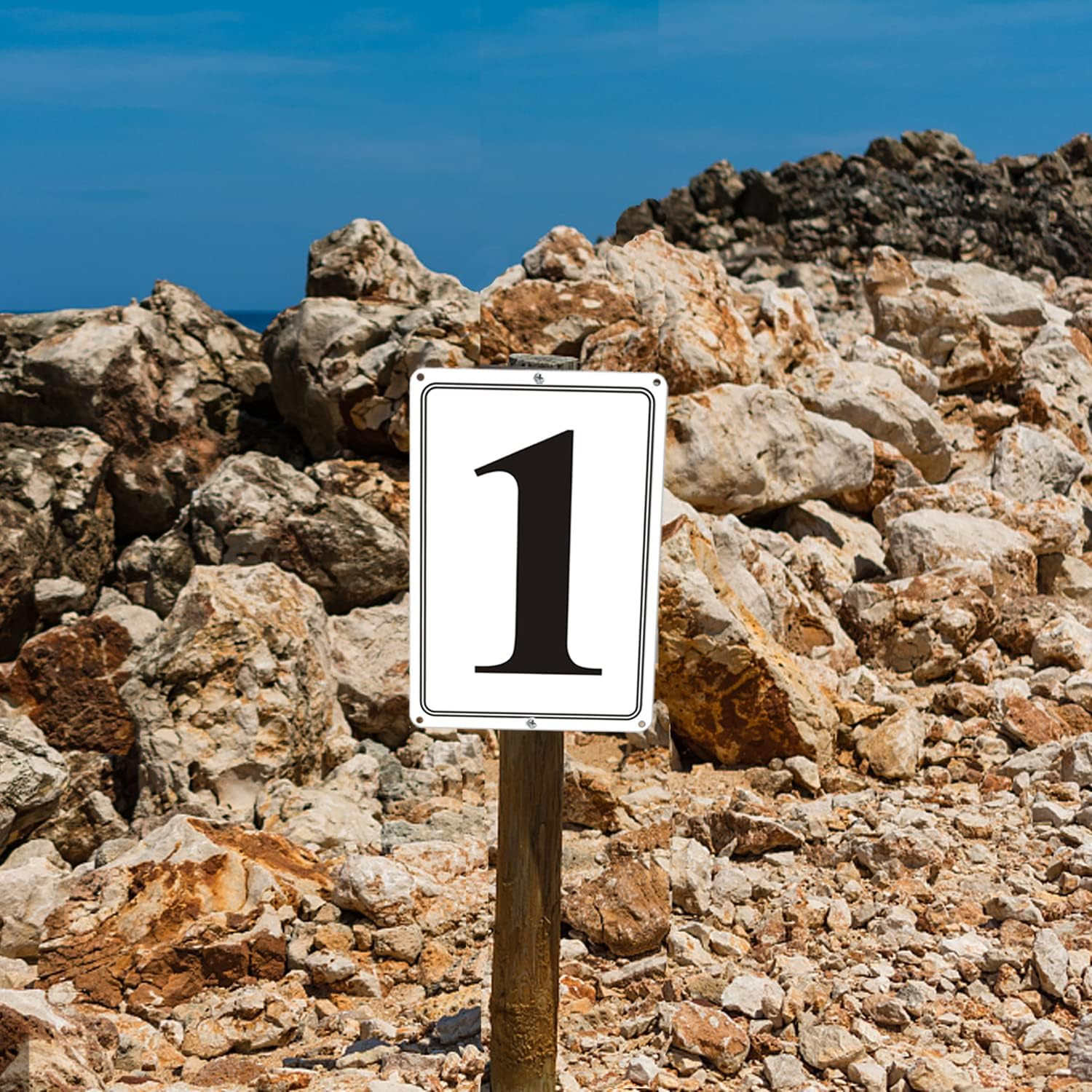 Premium Aluminum Number Signs 1, Metal 12&Prime; X 8&Prime; Numbered Signs Outdoor for Parki