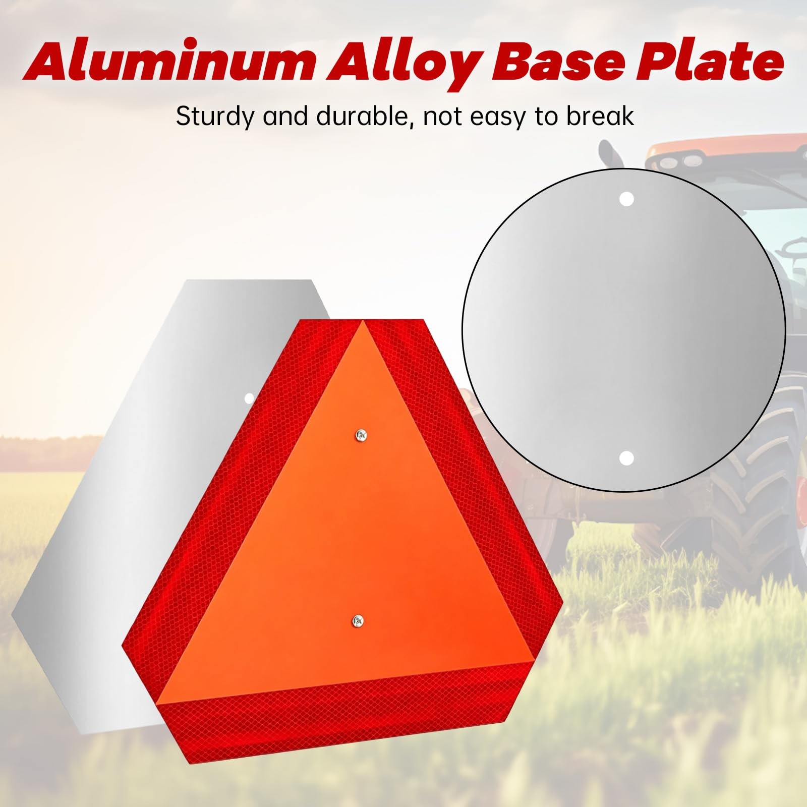 Slow Moving Vehicle Sign W/ Mounting Bracket Triangle Aluminum SMV 14×16&Prime;