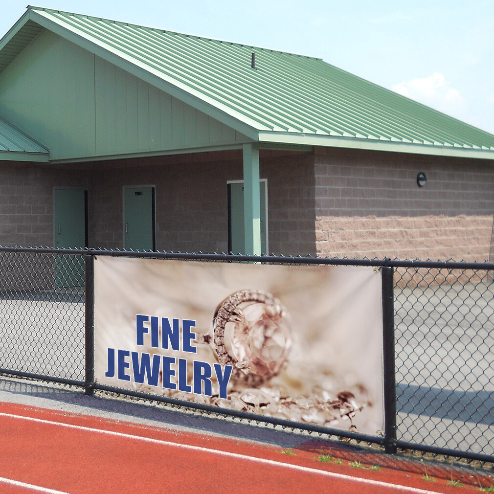 Vinyl Banner Multiple Sizes Fine Jewelry Outdoor Advertising Printing A Business