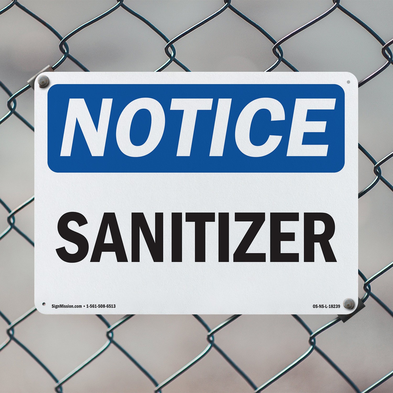 Sanitizer OSHA Notice Sign Metal, Plastic, Or Decal – 5 or 10 Pack