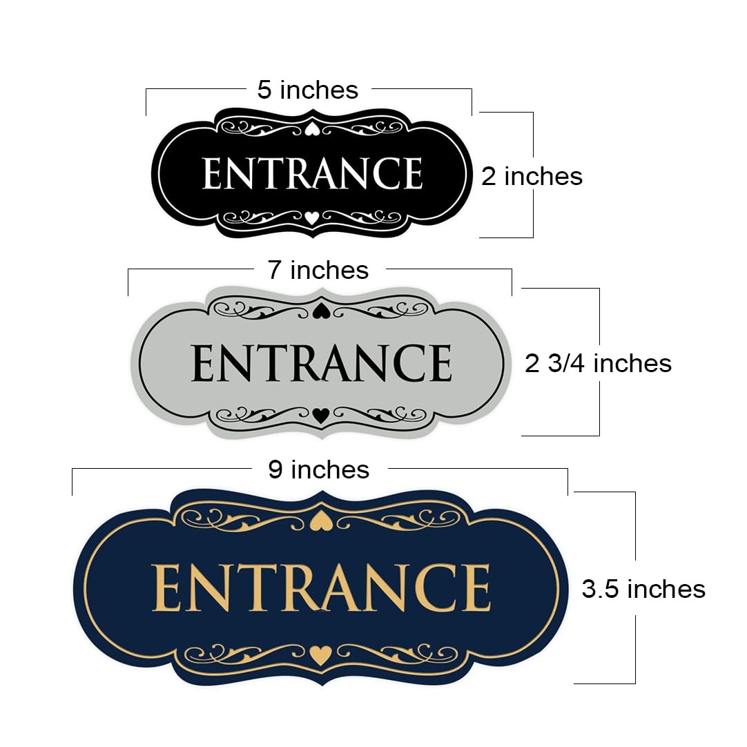 Designer Entrance Sign Black Gold Large 1 Pack Office Wall Door Signage