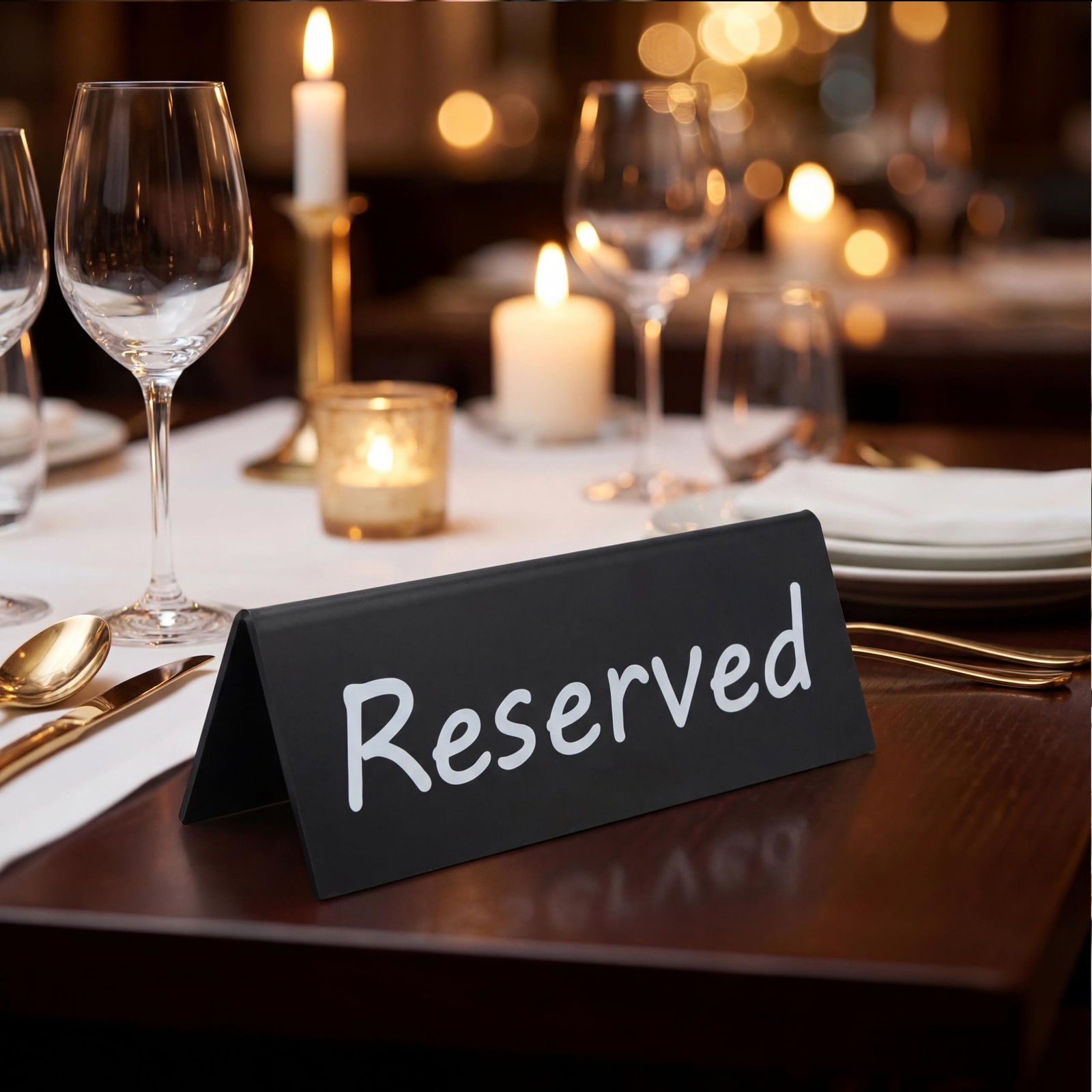 Acrylic Reserved Table Signs Wedding Party Restaurant Double Sided 6 PCS