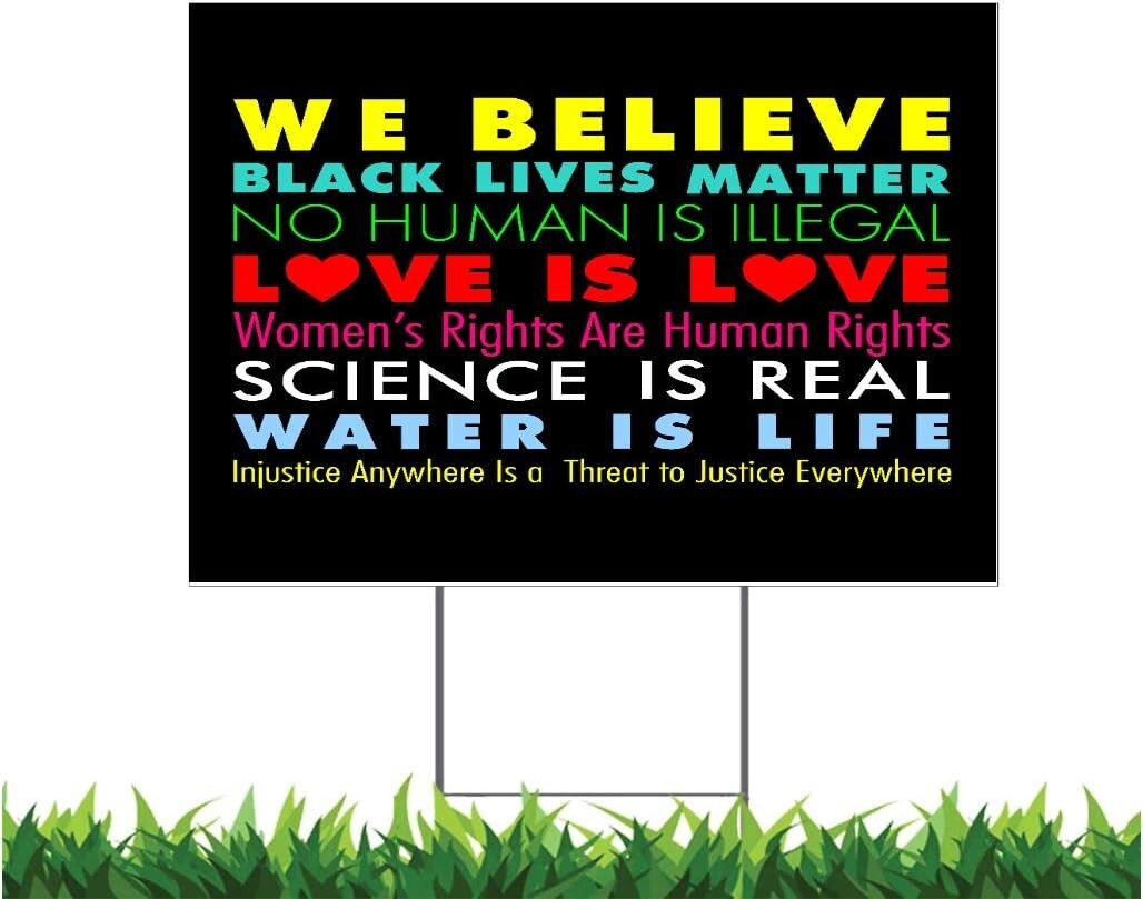 Woman&rsquo;s Rights are Human Rights Water is Life BLM 12×18-inch Yard Sign NEW