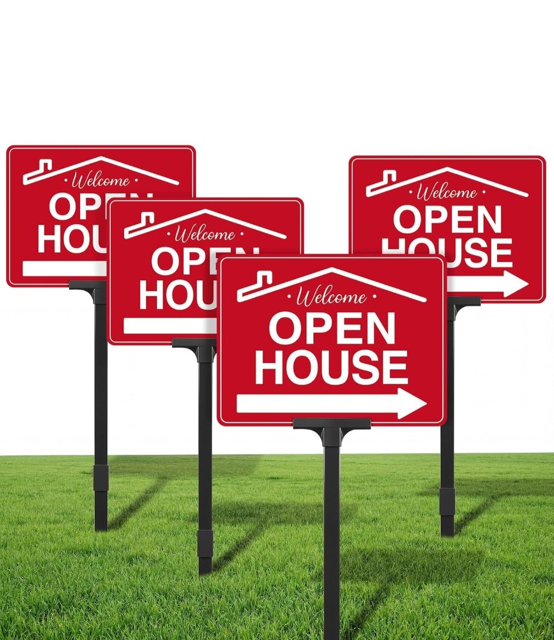 4 Pack Open House Signs for Real Estate DoubleSided Aluminum Signs 15.7&Prime; x11.8&Prime;