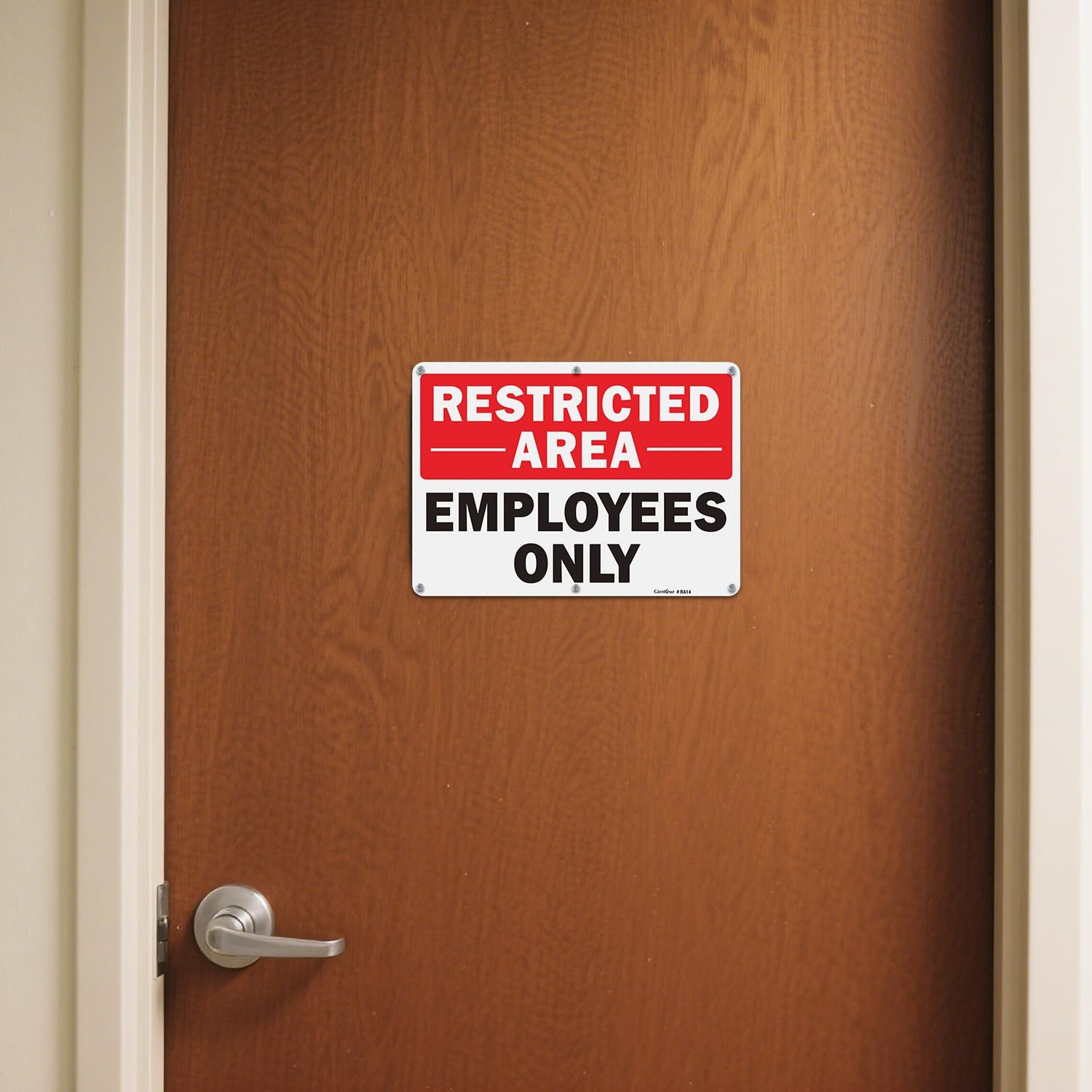 Employees Only Restricted Area Sign 14 x 10 Inch