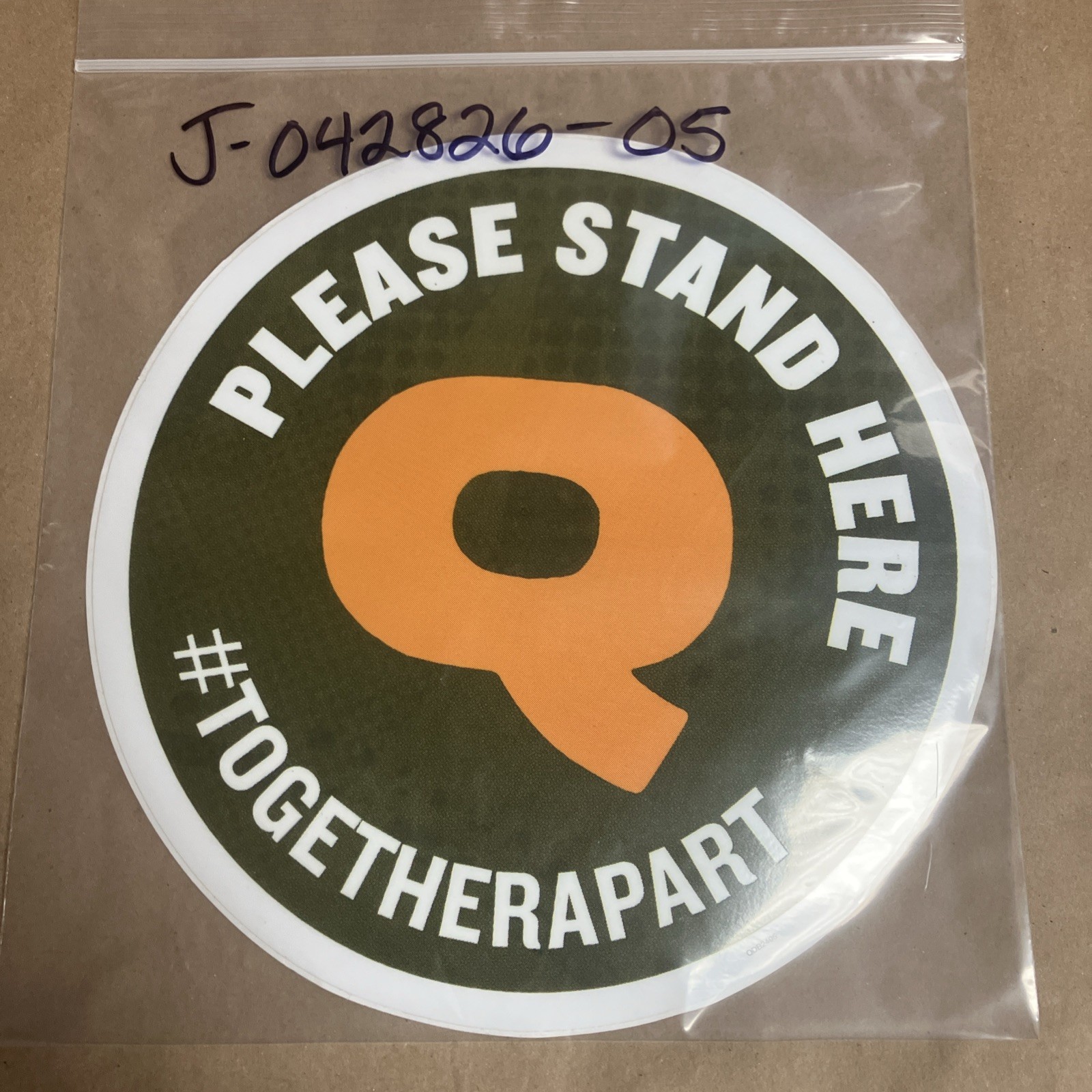 New Old Stock Social Distancing Floor Sticker Qdoba Please Stand Here 10”
