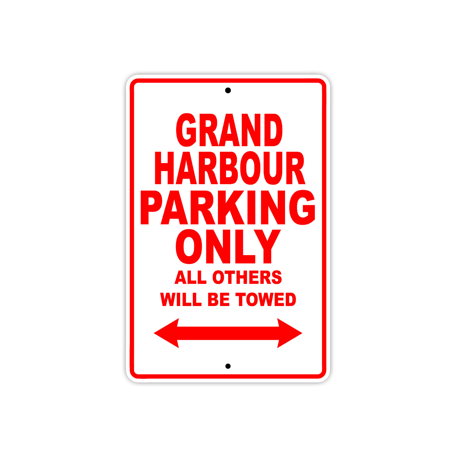 Grand Harbour Parking Only Boat Ship Decor Novelty Notice Aluminum Metal Sign