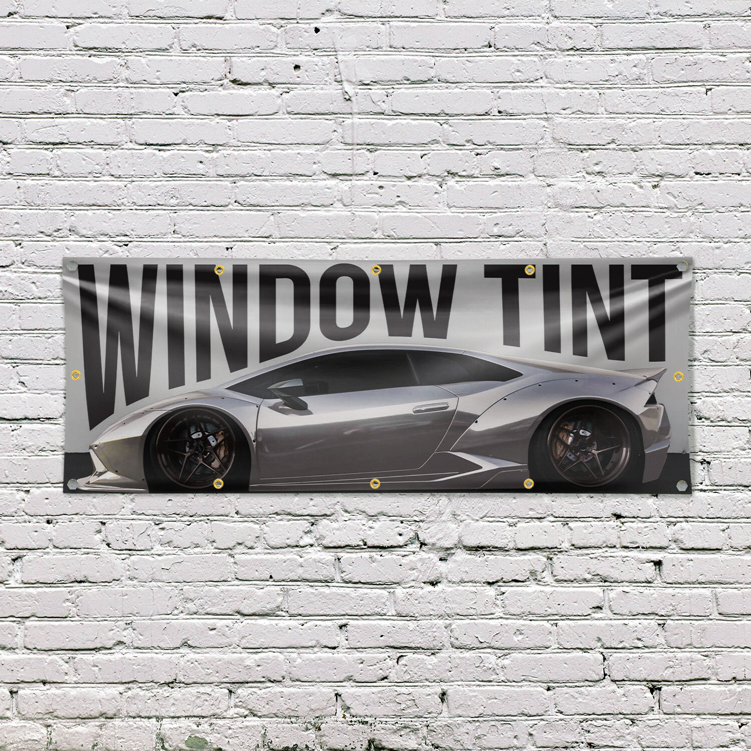 Window Tint 13 oz Vinyl Banner Sign with Metal Grommets Heavy-Duty Single-Sided