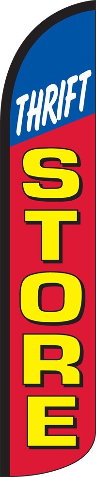 Thrift Store 15&prime; Tall Windless Swooper Feather Banner Flag & Pole Kit