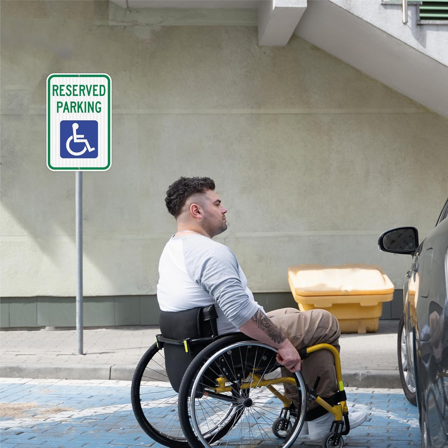 12 Pack Handicap Parking Signs – Durable 12&Prime;x18&Prime; Aluminum, UV & Weather Resistan