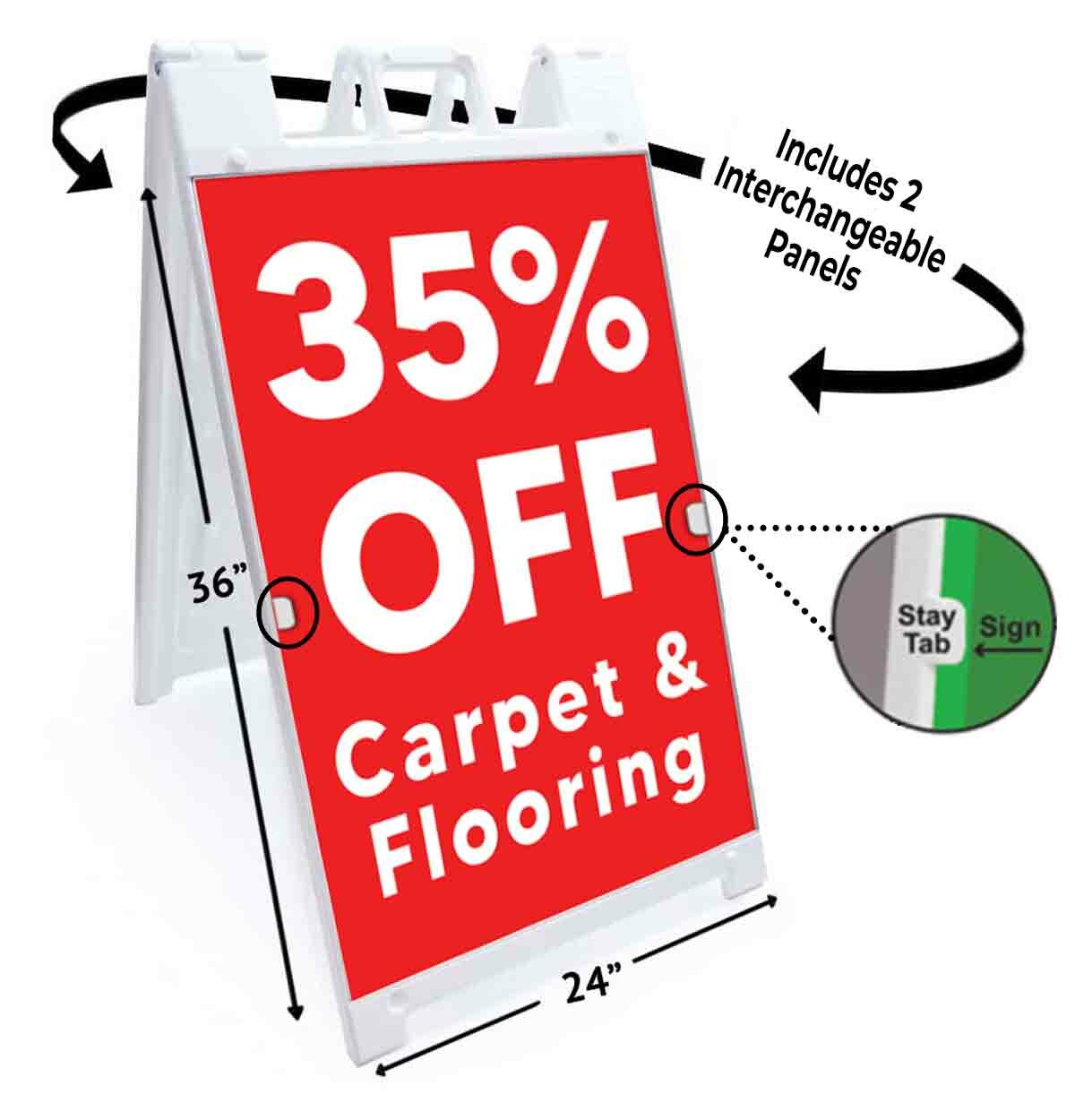35% Off Carpet & Flooring Signicade 24×36 A Frame Sidewalk Sign Double Sided
