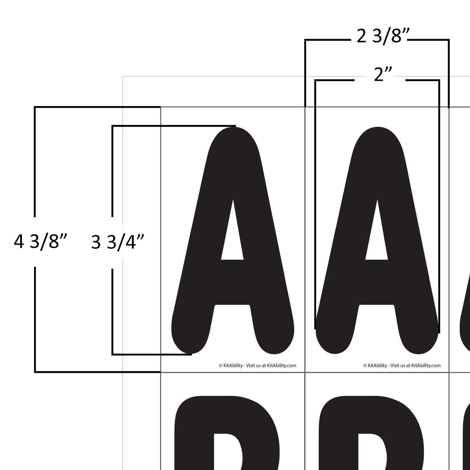 KitAbility 4&Prime; Replacement Letters for Message Board Signs 3 of Each Letter A-Z