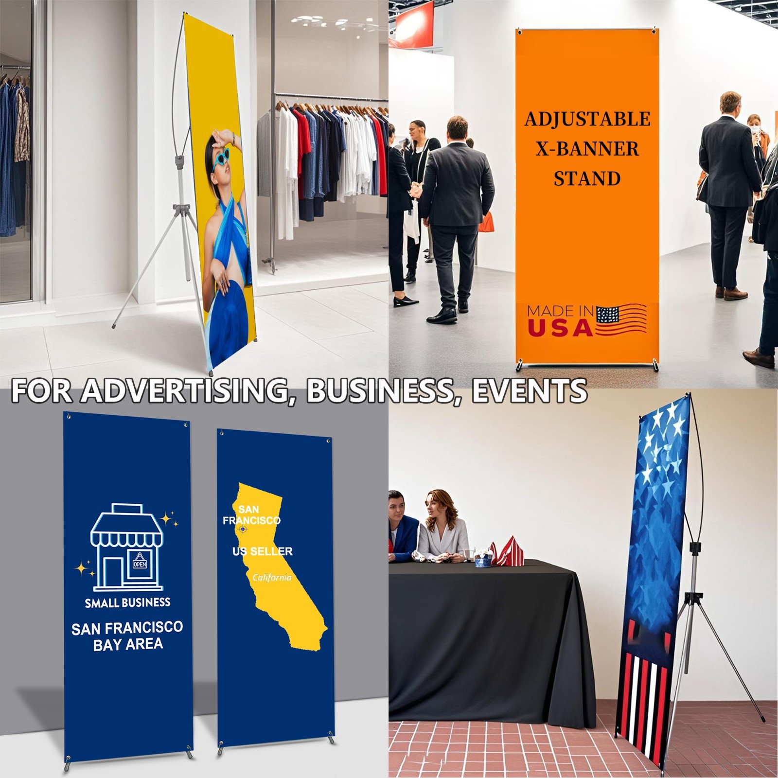Custom Banner X Banner Stand with Adjustable Frame, Printed Banner & Travel Bag