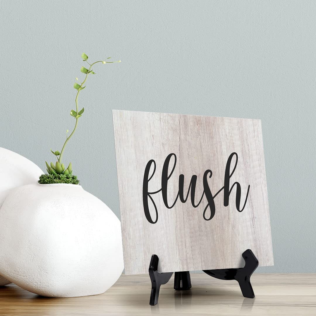 Signs ByLITA Flush, Wood, Square Bathroom Table Sign (5&Prime; x 5&Prime;)