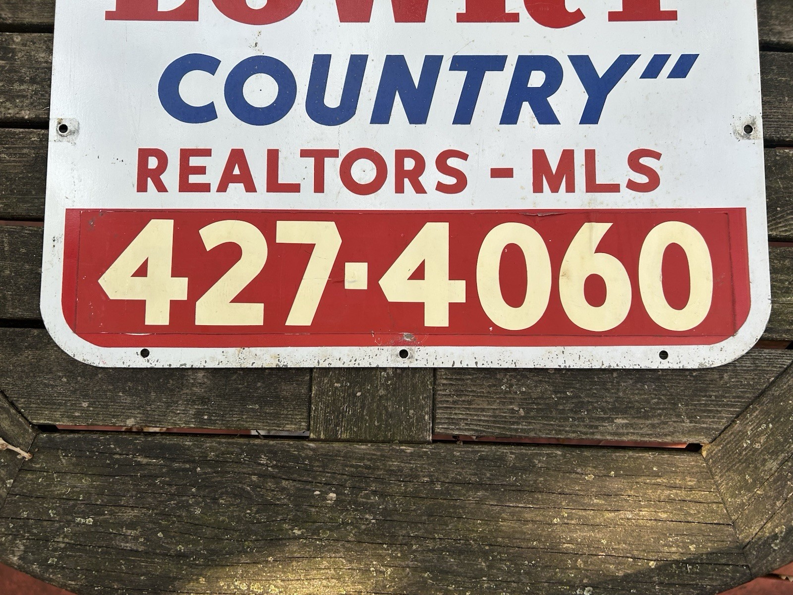 Original “This Is Lowry Country” – 2 Sided Real Estate Sign w Horses.