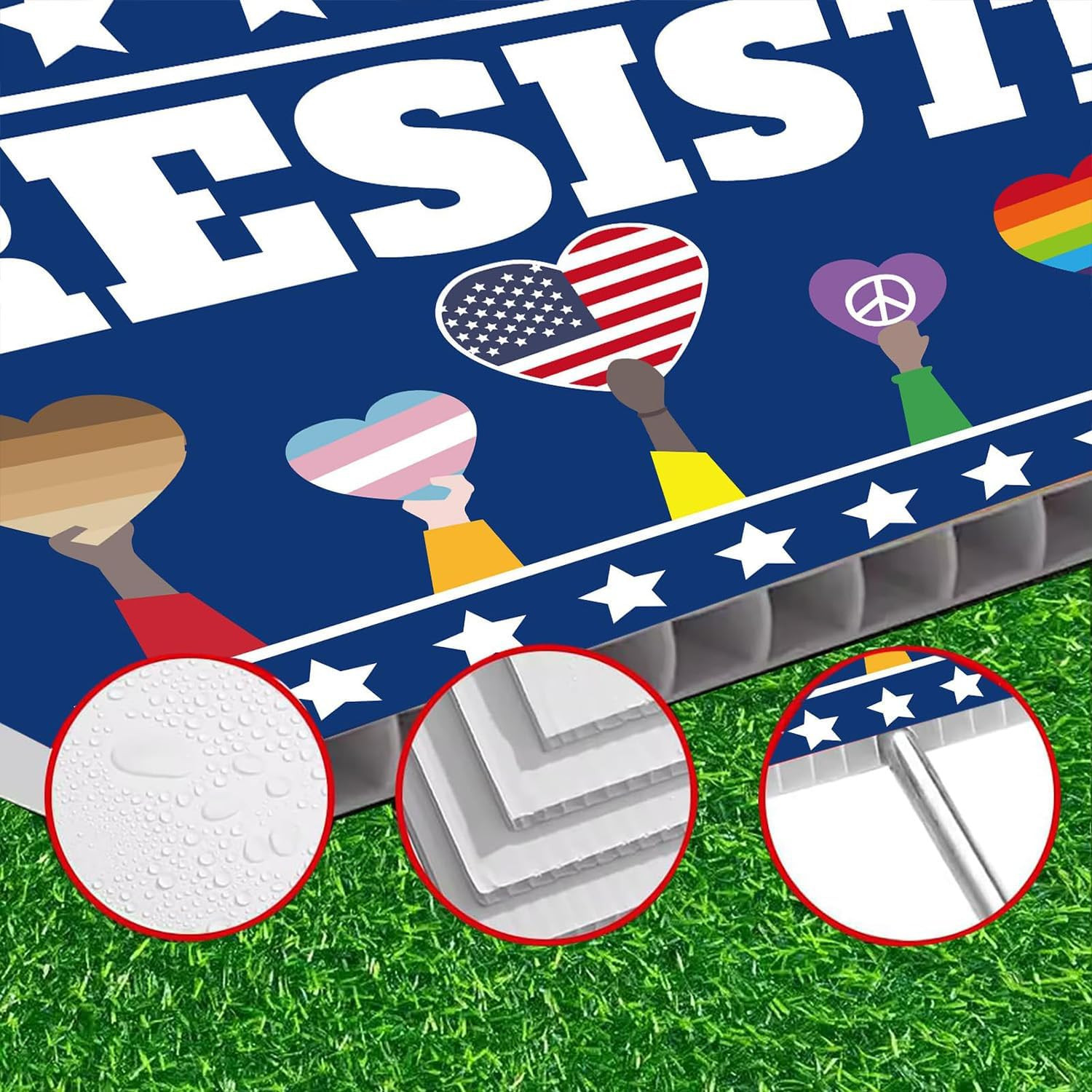 Double-Sided Political Protest Yard Sign – Save Democracy 18&Prime;x12