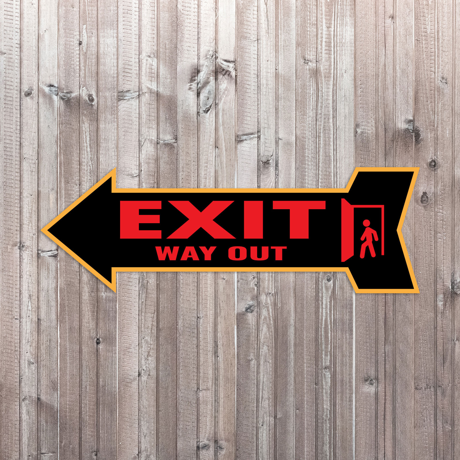 Arrow Shape Exit Way Out 12×4&Prime; Wall or Door Sign | Public Signage